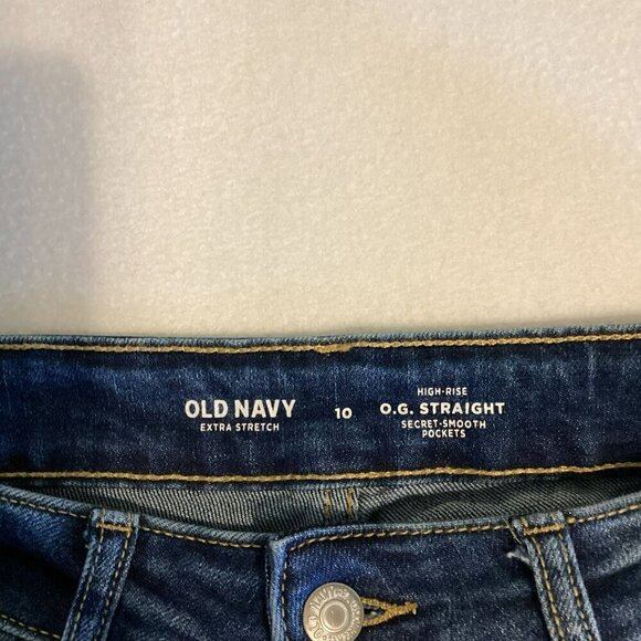 Old Navy Jeans Sz 10 OG Straight Leg Secret Smooth Pockets High Rise Medium Wash - Picture 9 of 10